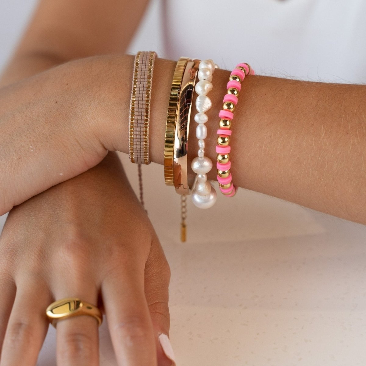 COLLINS SQUARED GOLDEN BRACELET - BRAZALETES - Malandra Jewelry - EP6077