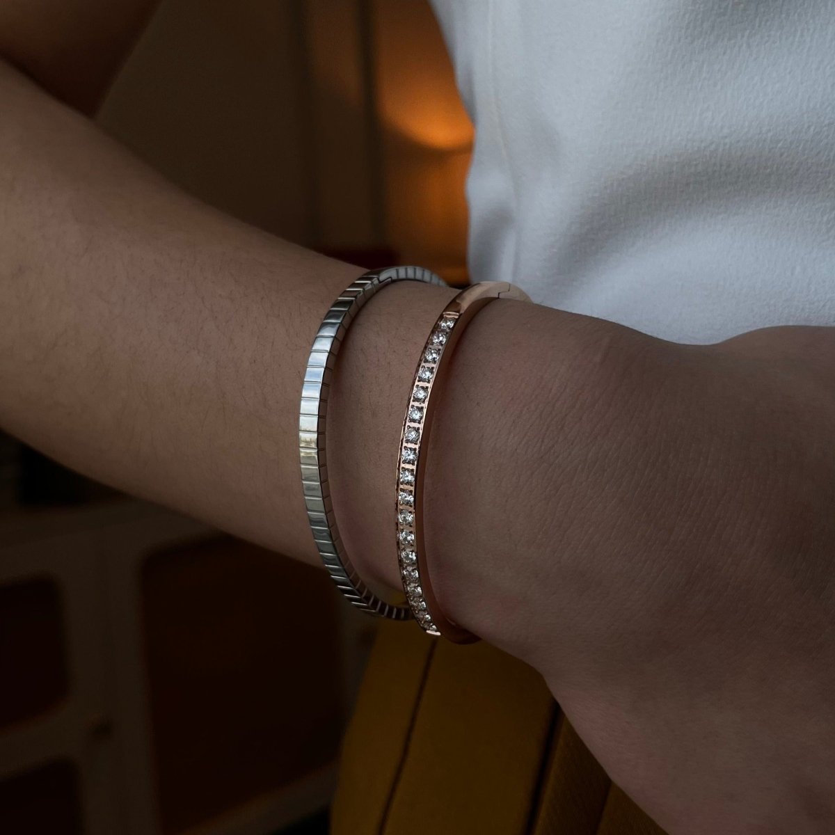 COLLINS SQUARED SILVER BRACELET - BRAZALETES - Malandra Jewelry - EP6077.P