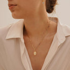 CRYSTAL PENDANT GOLDEN NECKLACE - COLLARES - Malandra Jewelry - XMC56 - 94480N