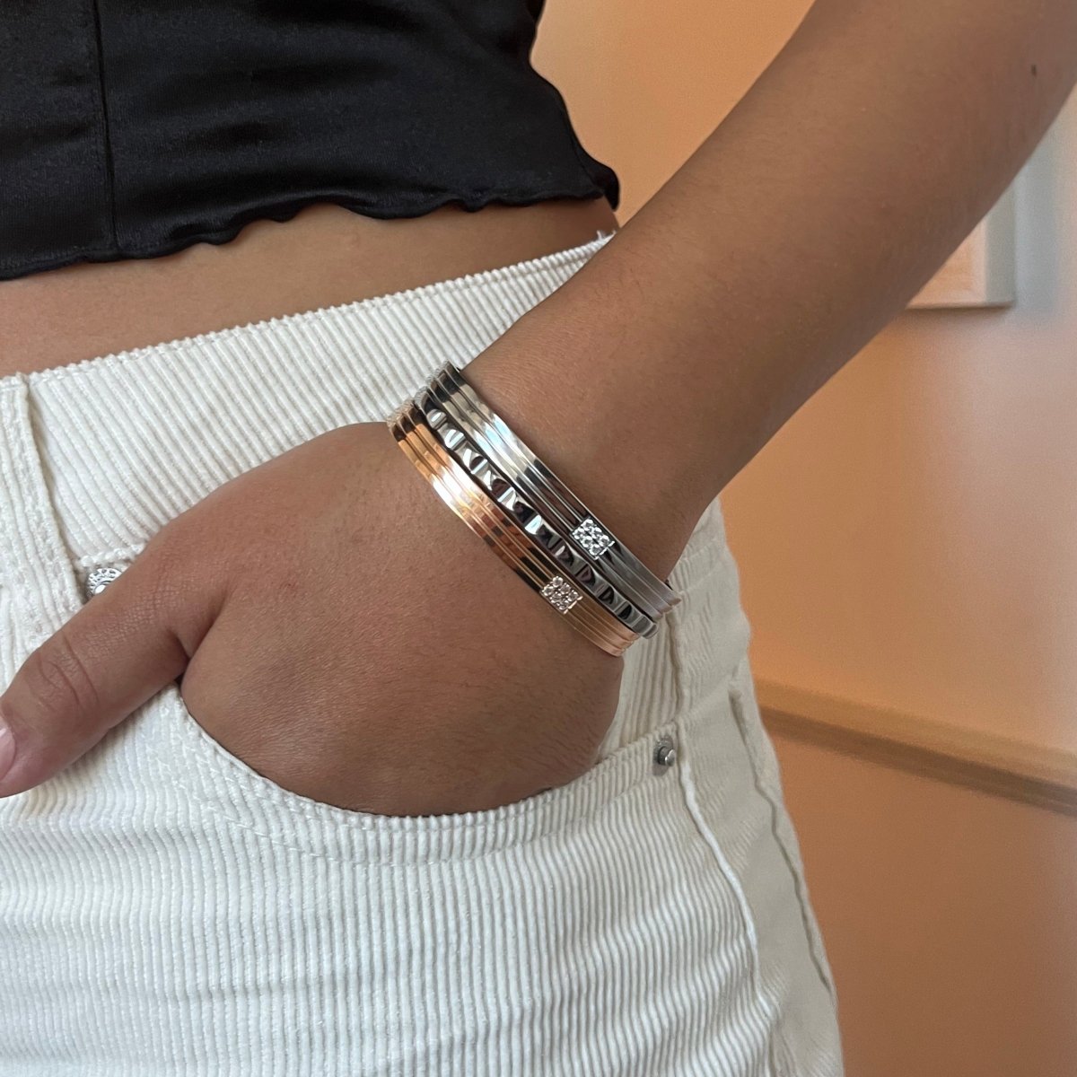 CURVS SILVER BRACELET - PULSERAS - Malandra Jewelry - EMKP1.P - B-Q1