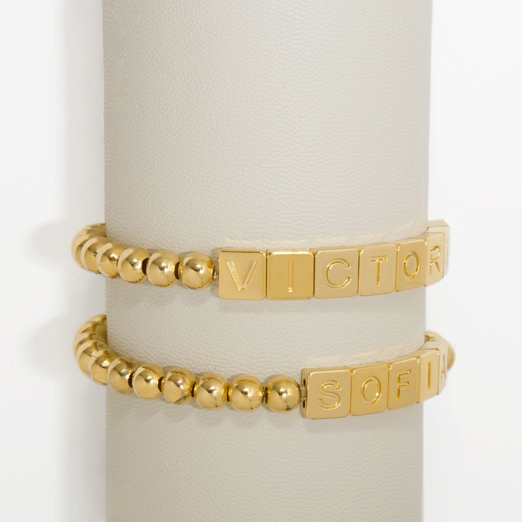 CUSTOM BLOCK NAME BRACELET - PULSERAS PERSONALIZADAS - Malandra Jewelry - TP719.1