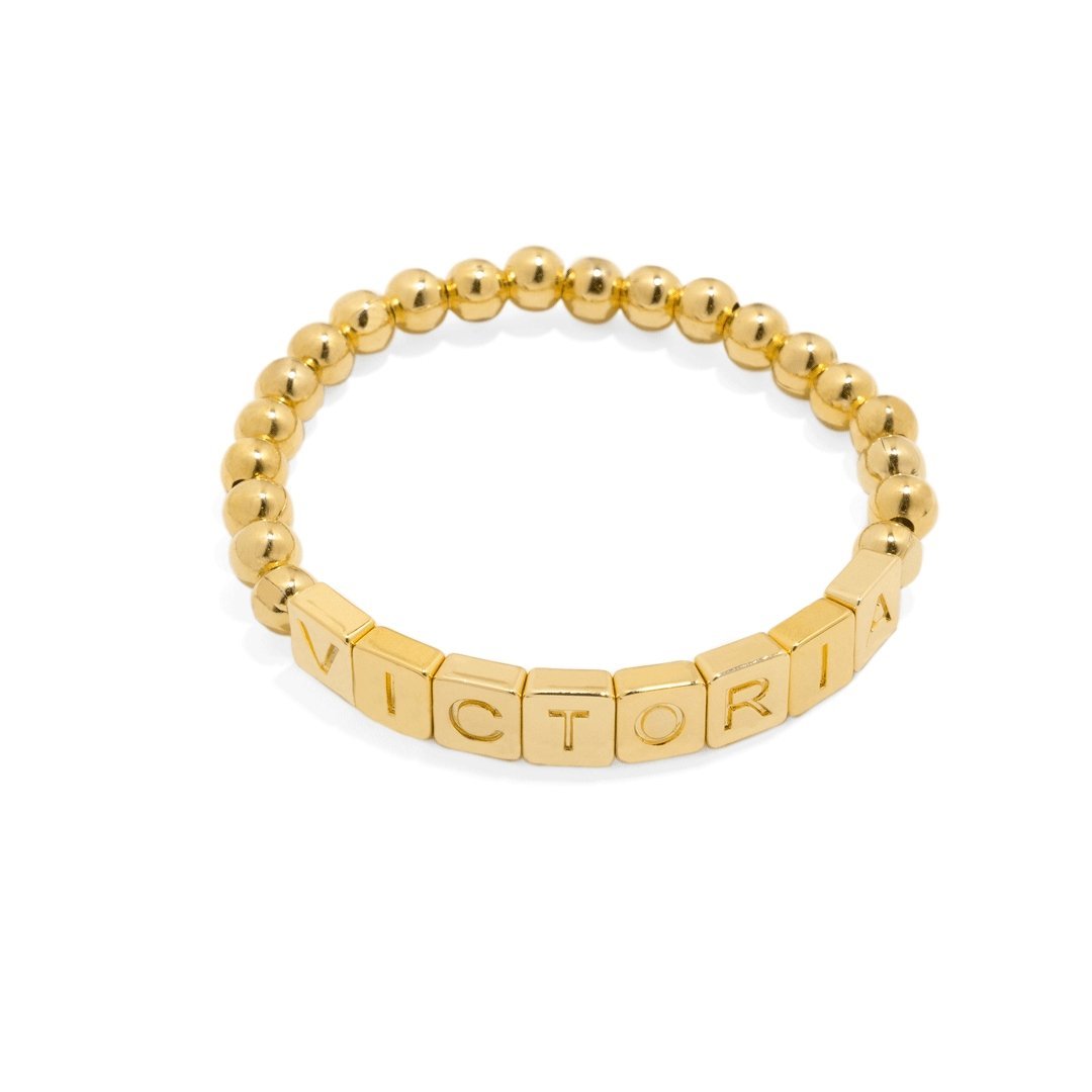 CUSTOM BLOCK NAME BRACELET - PULSERAS PERSONALIZADAS - Malandra Jewelry - TP719.1