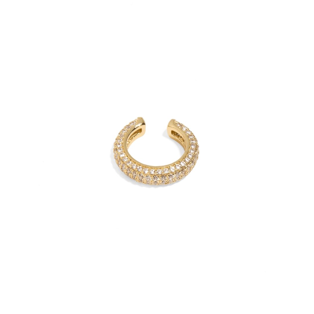 ESSENTIAL GOLDEN PAVE EAR CUFF - ARETES - Malandra Jewelry - EA6085.T