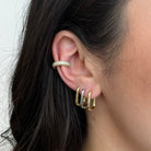 ESSENTIAL GOLDEN PAVE EAR CUFF - ARETES - Malandra Jewelry - EA6085.T