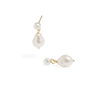 ESSENTIAL PEARL DROP EARRINGS - ARETES - Malandra Jewelry - TA800