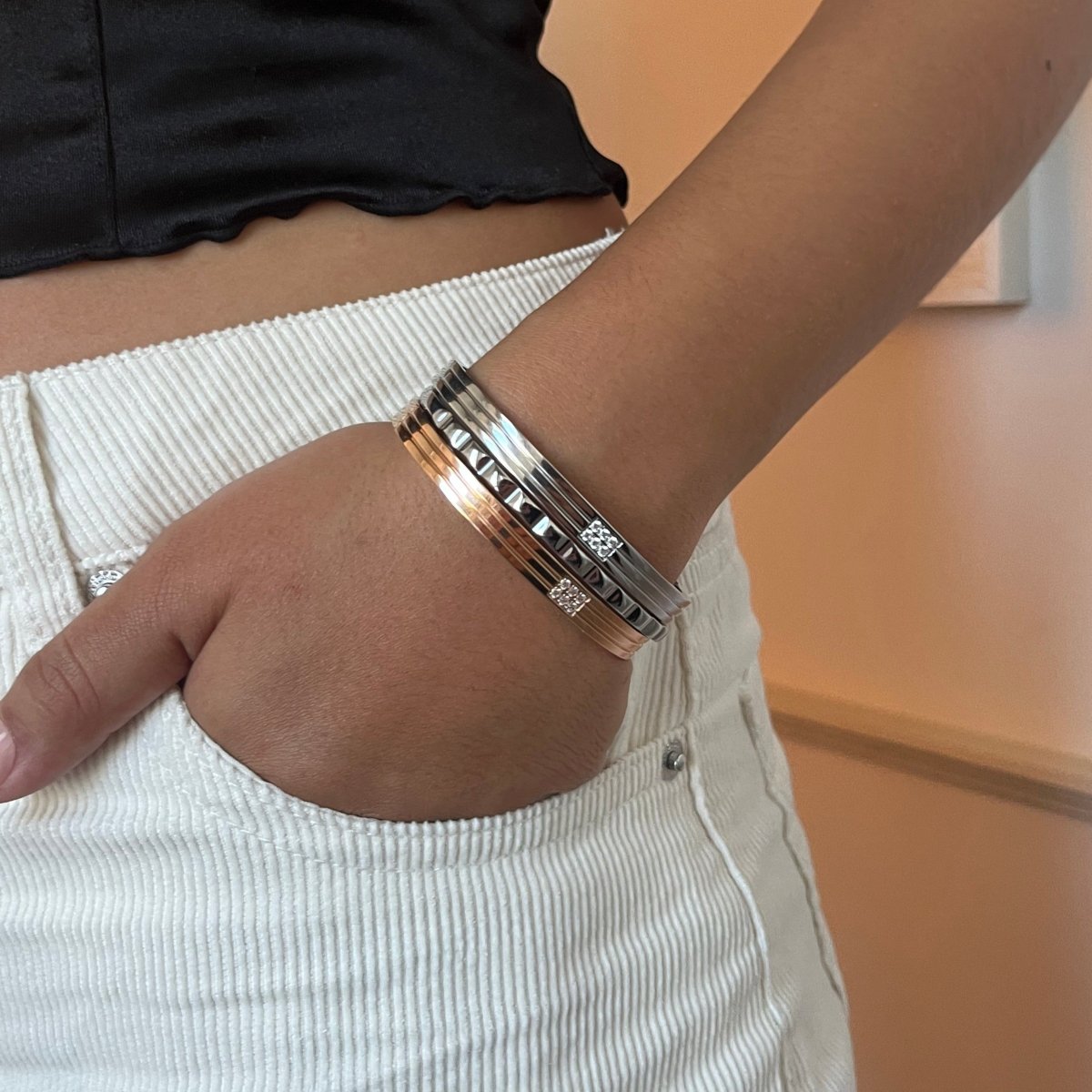 ESSENTIAL TRI LINE SILVER BRACELET - PULSERAS - Malandra Jewelry - EP6270.P - B-605