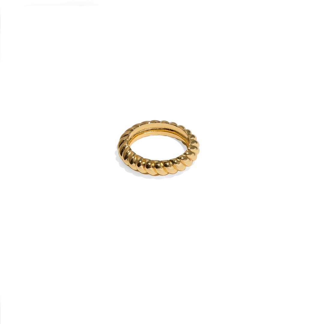 ESSENTIAL TWIST GOLDEN RING - ANILLOS - Malandra Jewelry - XRR70.6