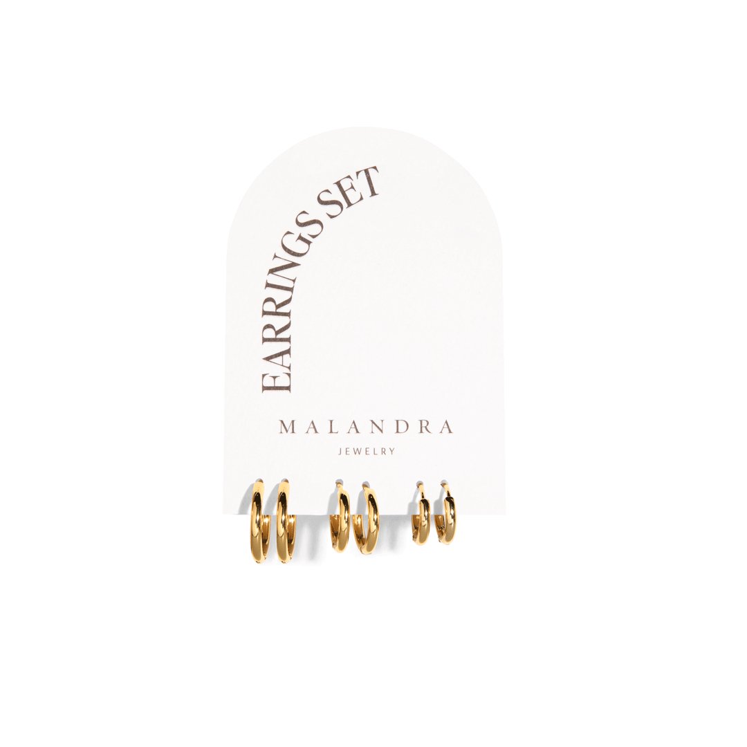 EVERYDAY ESSENTIAL HOOPS SET - ARETES - Malandra Jewelry - TA1421