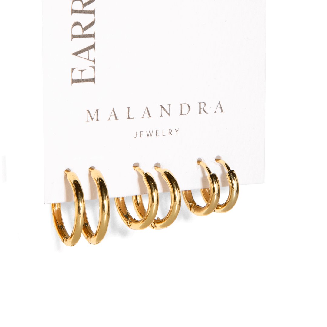 EVERYDAY ESSENTIAL HOOPS SET - ARETES - Malandra Jewelry - TA1421