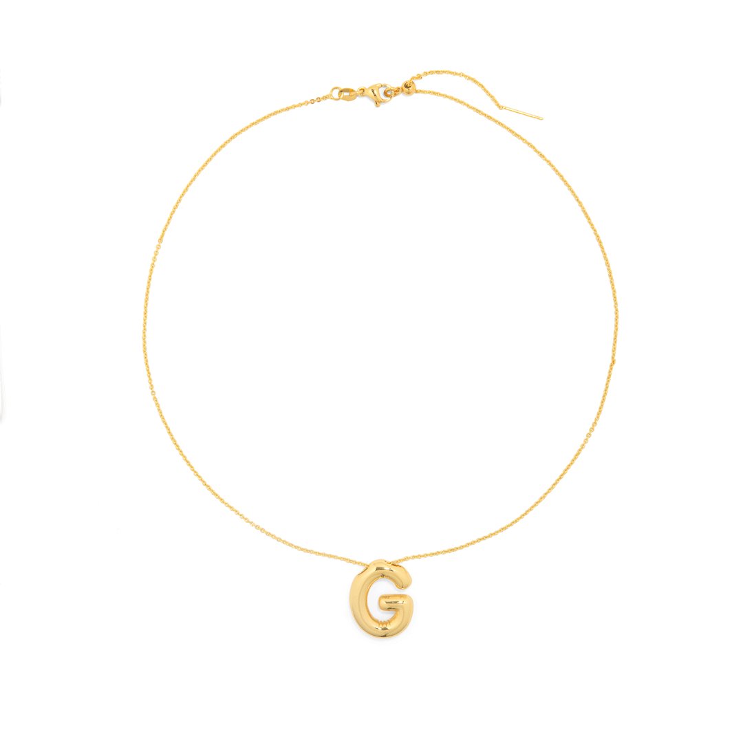 GOLDEN BALLOON LETTER NECKLACE - COLLARES - Malandra Jewelry - EAEC5.A-N3701309N-001