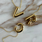 GOLDEN BALLOON LETTER NECKLACE - COLLARES - Malandra Jewelry - EAEC5.A-N3701309N-001