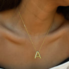 GOLDEN BALLOON LETTER NECKLACE - COLLARES - Malandra Jewelry - EAEC5.A-N3701309N-001