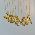 GOLDEN BALLOON LETTER NECKLACE - COLLARES - Malandra Jewelry - EAEC5.A-N3701309N-001