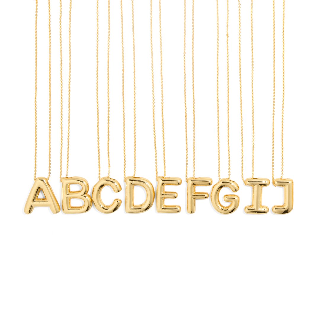 GOLDEN BALLOON LETTER NECKLACE - COLLARES - Malandra Jewelry - EAEC5.A-N3701309N-001