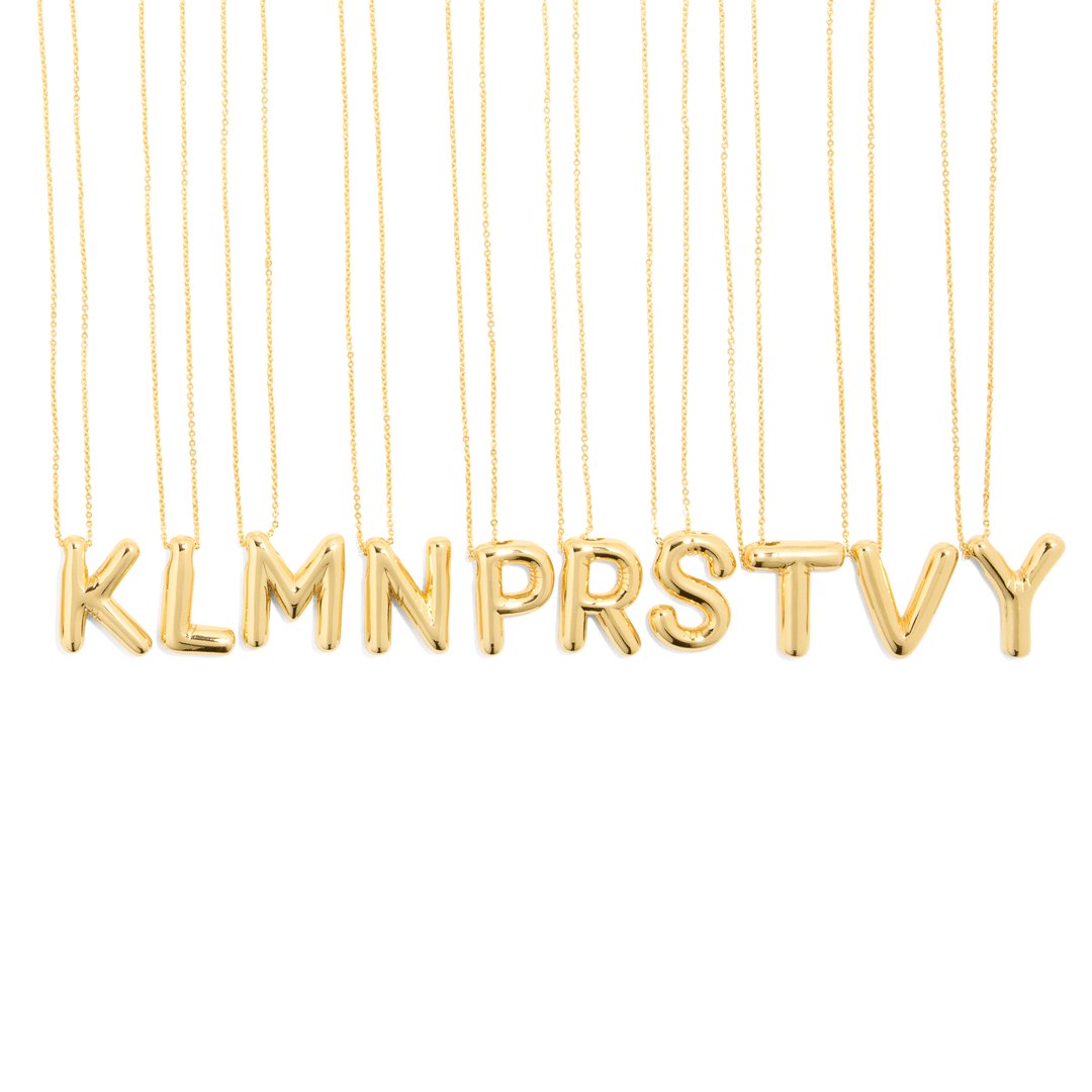 GOLDEN BALLOON LETTER NECKLACE - COLLARES - Malandra Jewelry - EAEC5.A-N3701309N-001