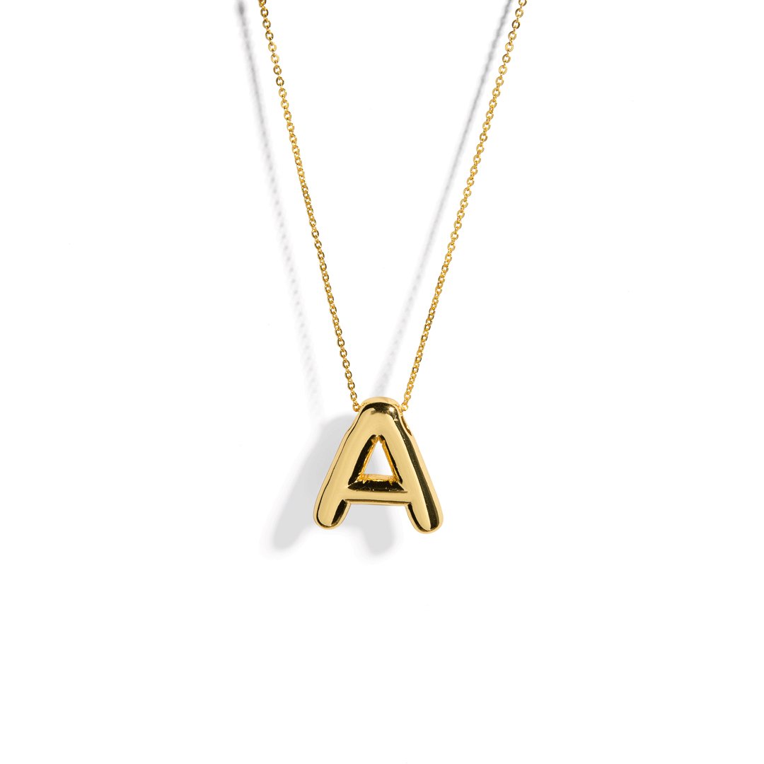 GOLDEN BALLOON LETTER NECKLACE - COLLARES - Malandra Jewelry - EAEC5.A-N3701309N-001