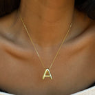 GOLDEN BALLOON LETTER NECKLACE - COLLARES - Malandra Jewelry - EAEC5.A-N3701309N-001