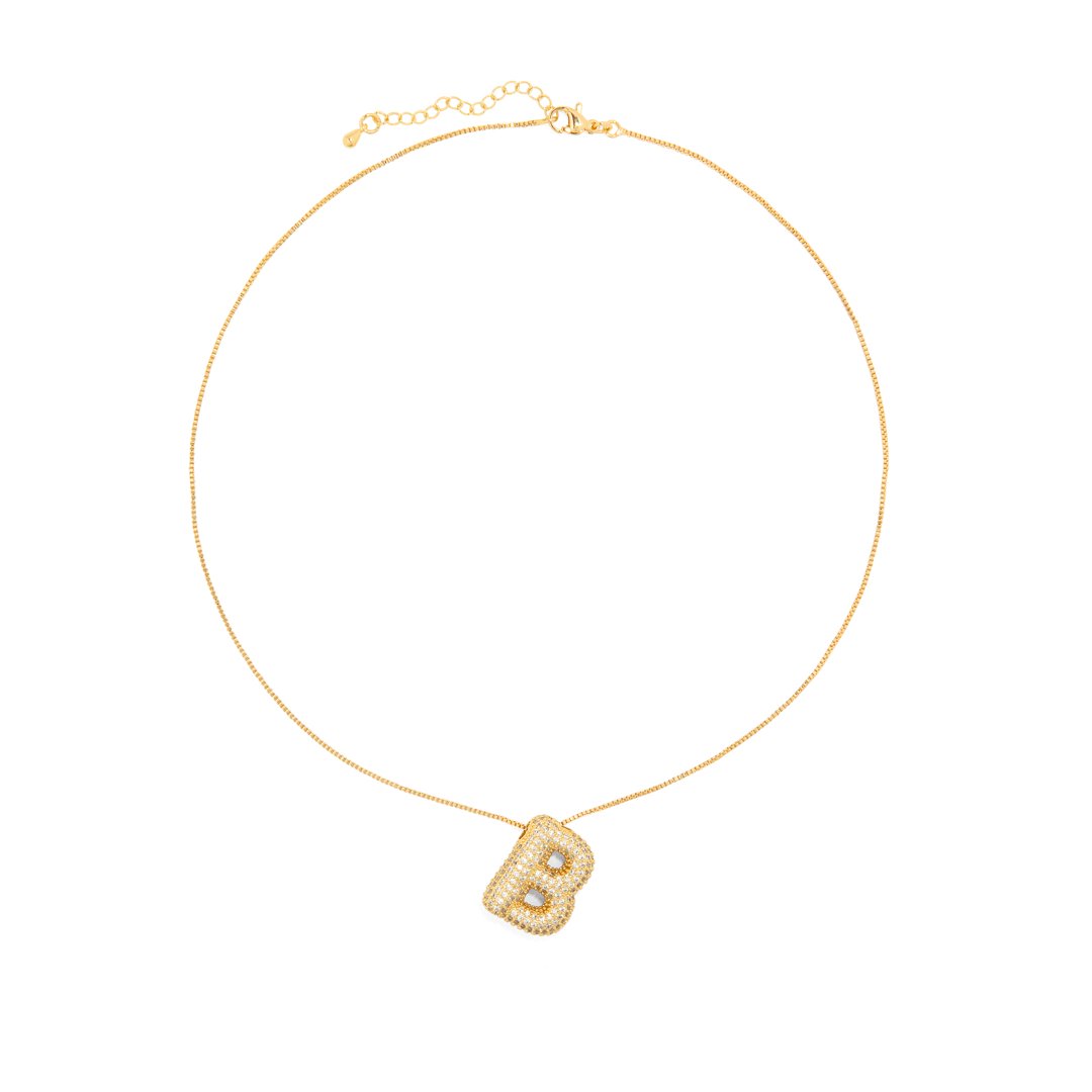 GOLDEN BALLOON SPARK LETTER NECKLACE - COLLARES - Malandra Jewelry - EBC1.A