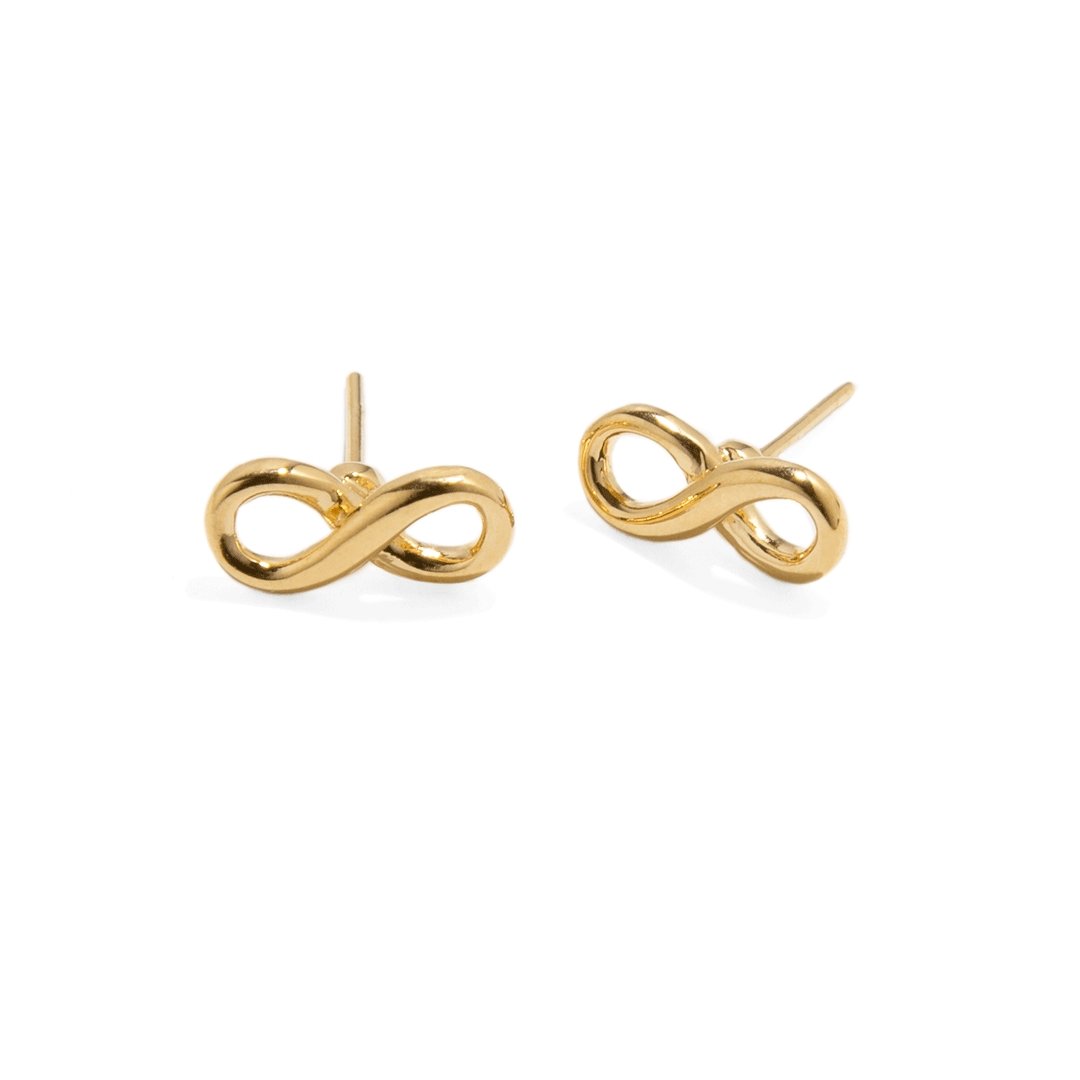 GOLDEN INFINITUM STUDS - ARETES - Malandra Jewelry - VCA124