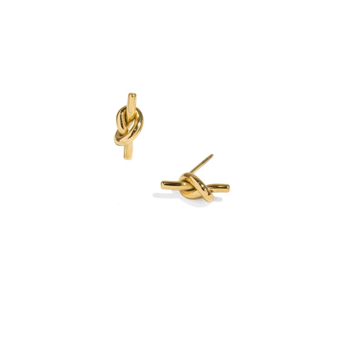 GOLDEN KNOT STUDS - ARETES - Malandra Jewelry - AA1169