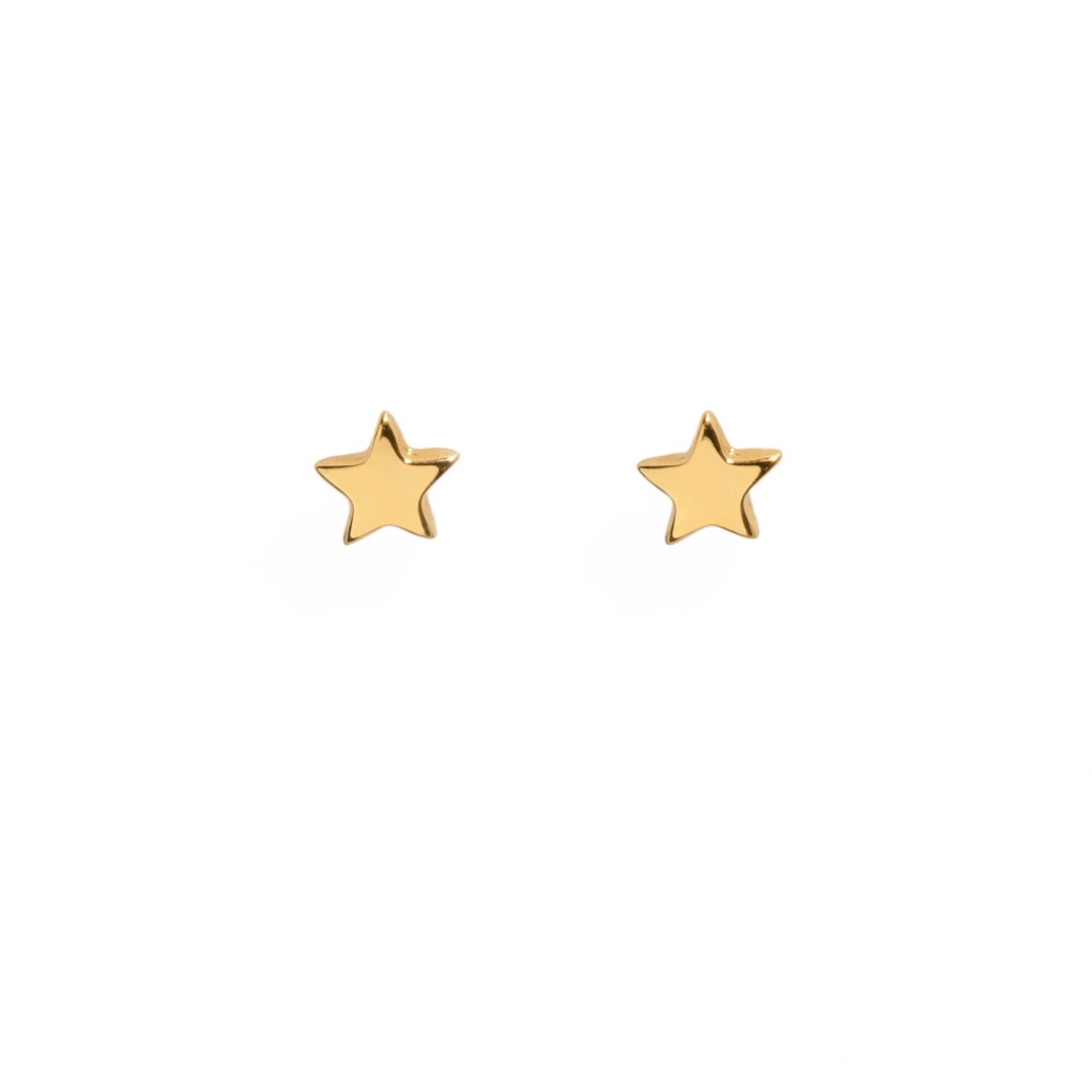 GOLDEN MINI STAR STUDS - ARETES - Malandra Jewelry - VCA129