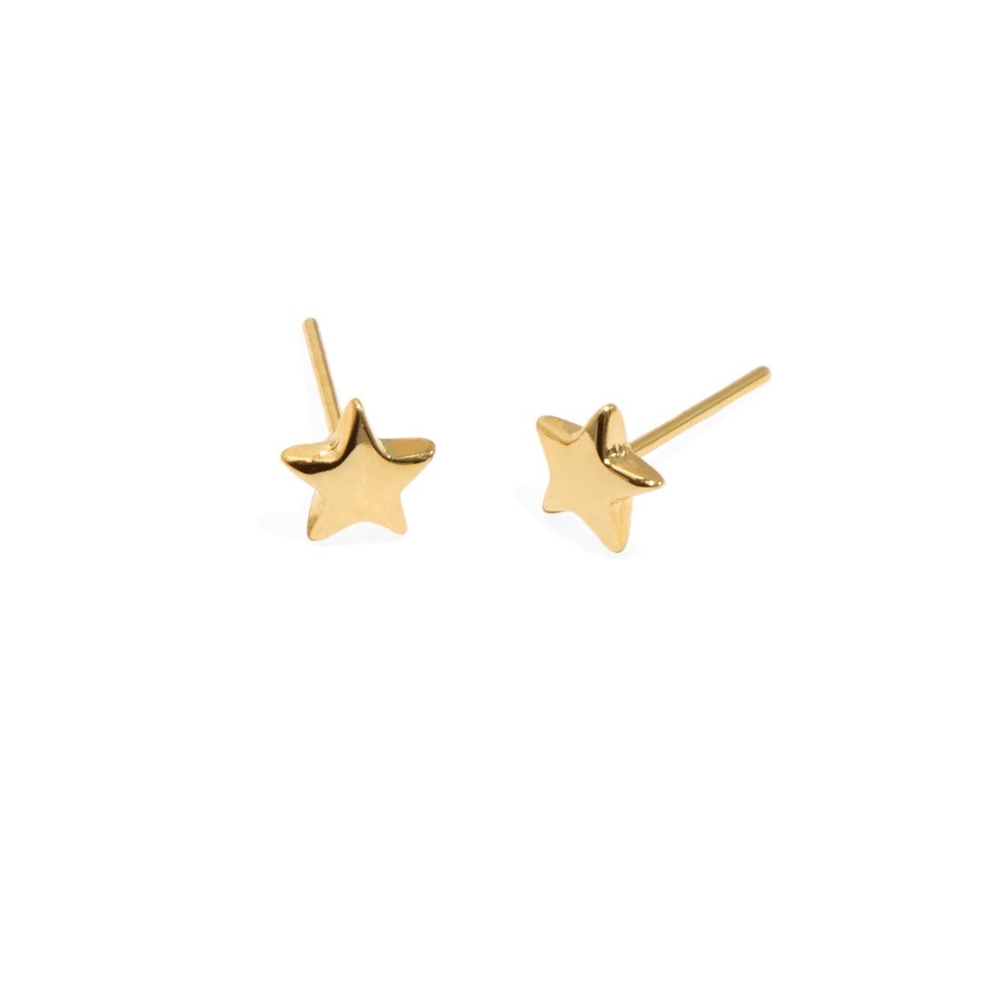 GOLDEN MINI STAR STUDS - ARETES - Malandra Jewelry - VCA129