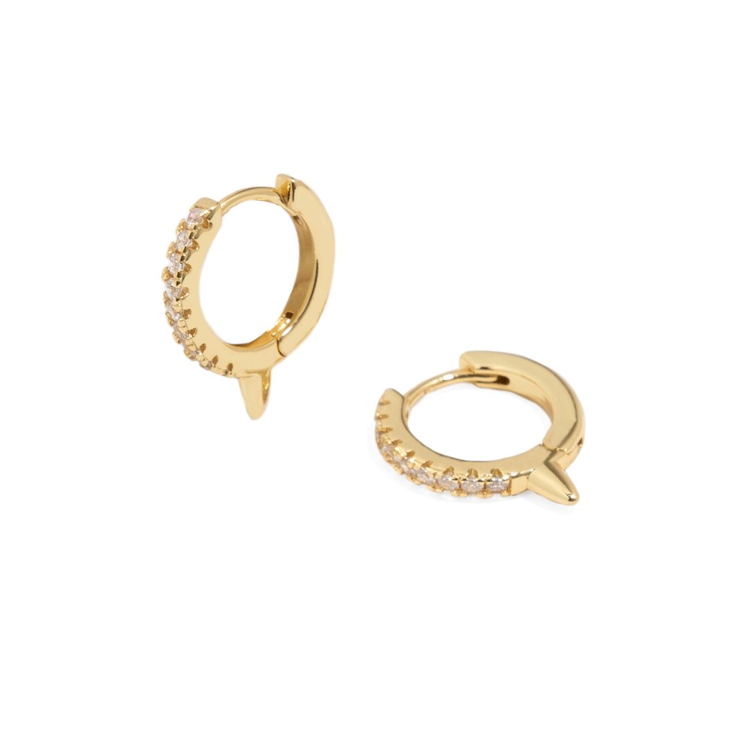 GOLDEN SPIKE HUGGIES - ARETES - Malandra Jewelry - EA5712