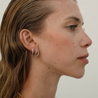 GOLDEN SPIKE HUGGIES - ARETES - Malandra Jewelry - EA5712
