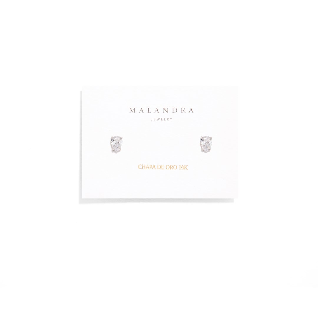 GOUT SILVER STUDS - ARETES - Malandra Jewelry - EZAA4-EP2546A
