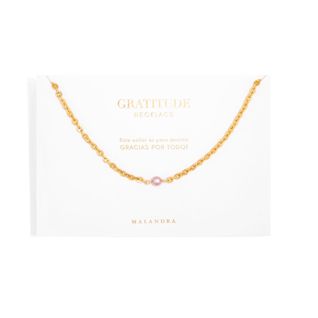 GRATITUDE ROSE PEARL NECKLACE - COLLARES - Malandra Jewelry - TC947