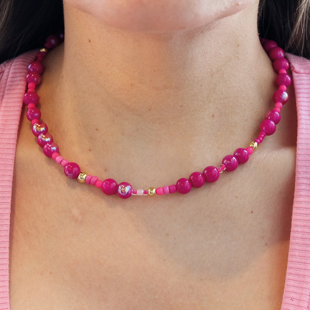HOT PINK ICONIC NECKLACE - COLLARES - Malandra Jewelry - TC975