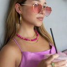 HOT PINK ICONIC NECKLACE - COLLARES - Malandra Jewelry - TC975