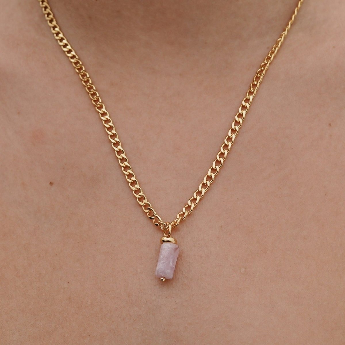 KUNZITE AURA NECKLACE - COLLARES - Malandra Jewelry - TC1184
