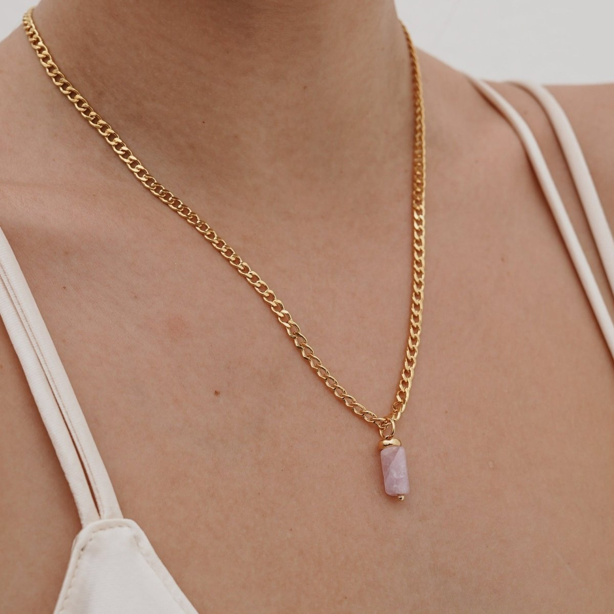 KUNZITE AURA NECKLACE - COLLARES - Malandra Jewelry - TC1184