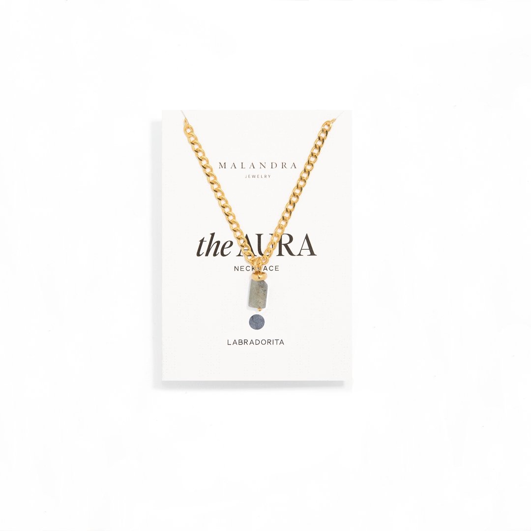 LABRADORITE AURA NECKLACE - COLLARES - Malandra Jewelry - TC1182