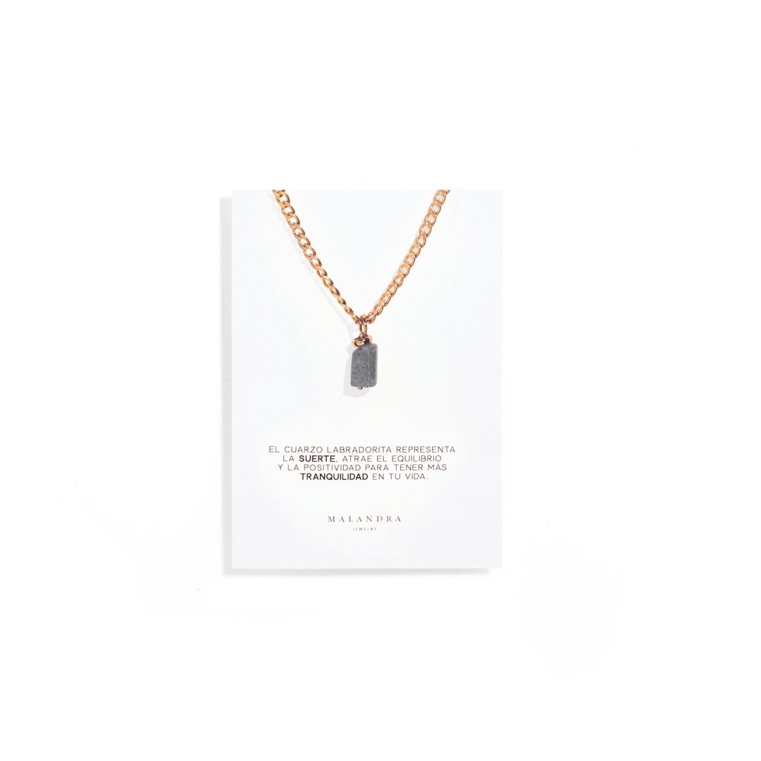 LABRADORITE AURA NECKLACE - COLLARES - Malandra Jewelry - TC1182