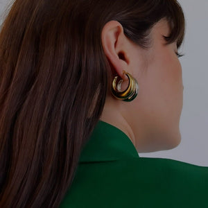 LAMBENT BOLD GOLDEN HOOPS - ARETES - Malandra Jewelry - EA6413