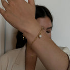 LINK CHAIN PEARL BRACELET - BRAZALETES - Malandra Jewelry - TP1219