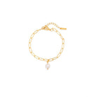 LINK CHAIN PEARL BRACELET - BRAZALETES - Malandra Jewelry - TP1219