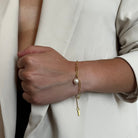 LINK CHAIN PEARL BRACELET - BRAZALETES - Malandra Jewelry - TP1219