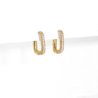 LINK PAVE HUGGIES - ARETES - Malandra Jewelry - EA6086