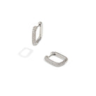 LINK PAVE SILVER HUGGIES - ARETES - Malandra Jewelry - EA6086.P