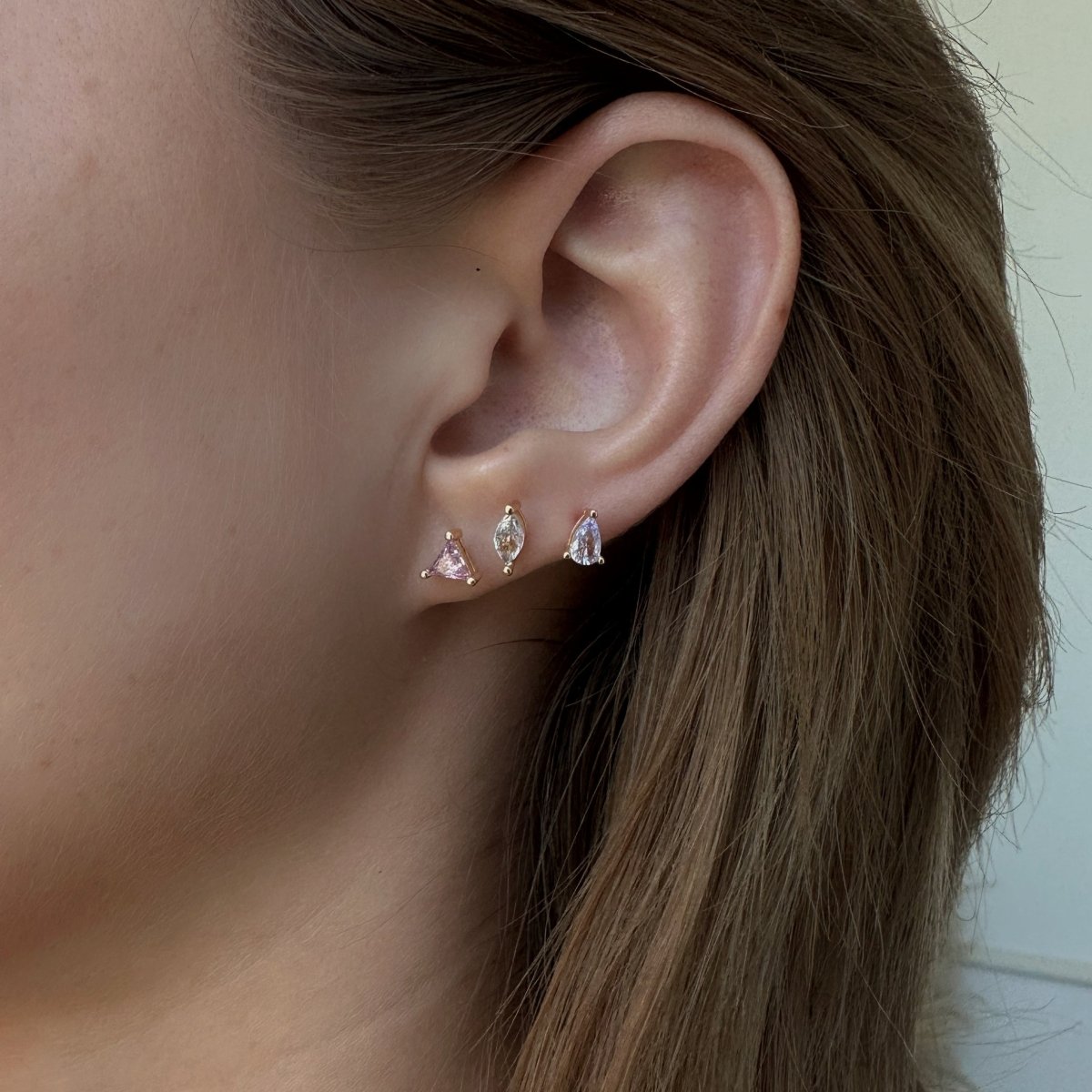 MARQUISE CLEAR STUDS - ARETES - Malandra Jewelry - FBA348-ARE972P