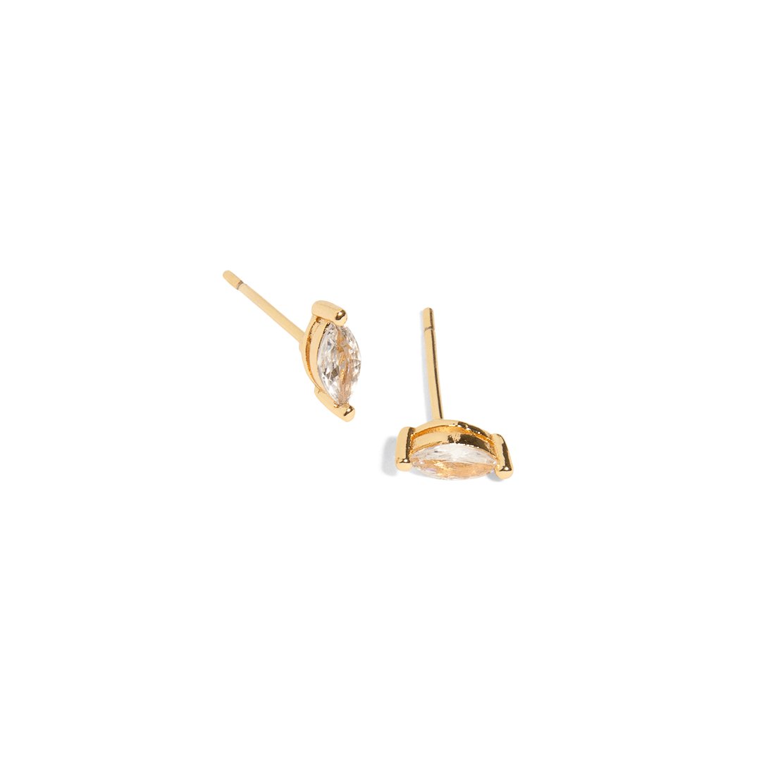MARQUISE CLEAR STUDS - ARETES - Malandra Jewelry - FBA348-ARE972P