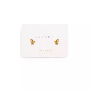 MID BUTTERFLY STUDS - ARETES - Malandra Jewelry - VCA184
