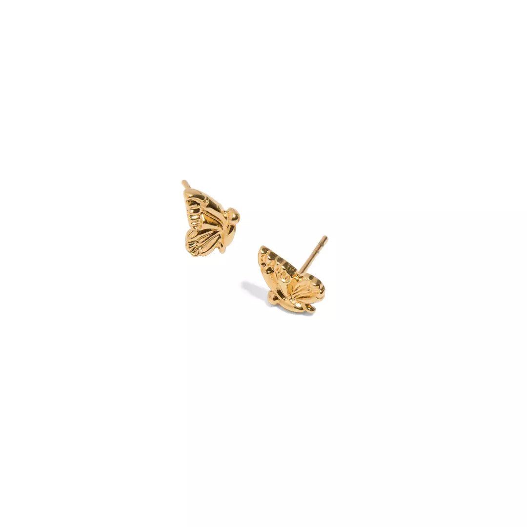 MID BUTTERFLY STUDS - ARETES - Malandra Jewelry - VCA184