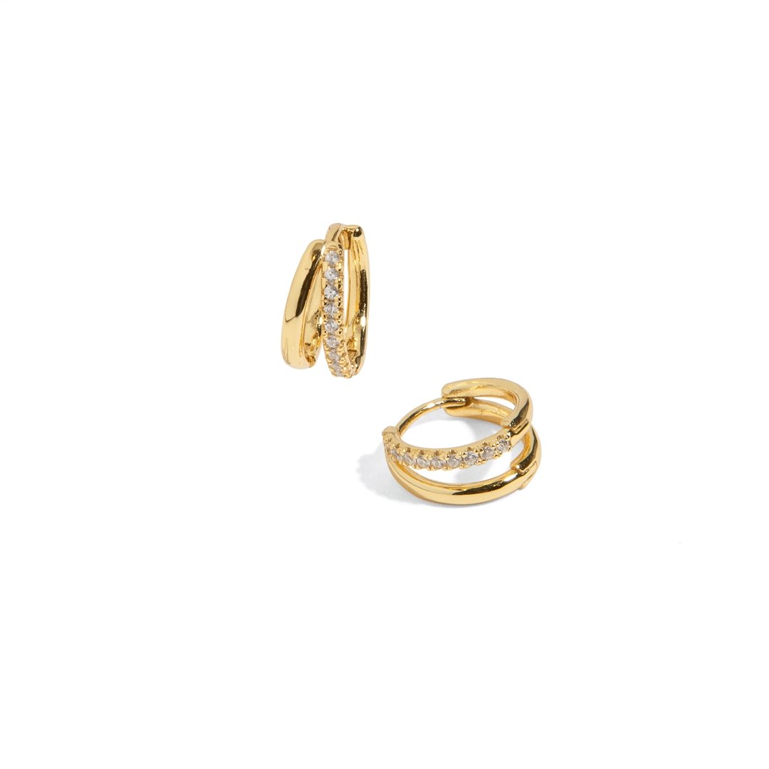 MILANO DUO SPARK HUGGIES - ARETES - Malandra Jewelry - EA6569