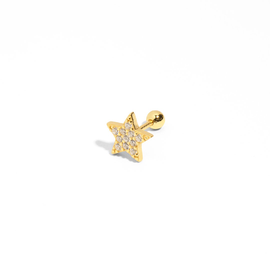 MILANO STAR GOLDEN PIERCING - ARETES - Malandra Jewelry - EAWA27-AAE029-3