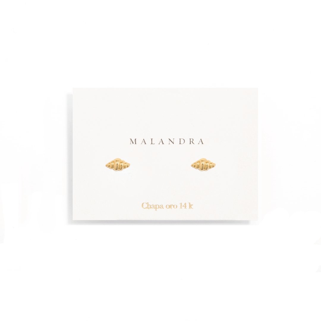 MINI CROISSANT GOLDEN STUDS - ARETES - Malandra Jewelry - VCA178-3926