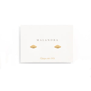 MINI CROISSANT GOLDEN STUDS - ARETES - Malandra Jewelry - VCA178-3926